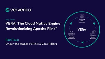 VERA: The Engine Revolutionizing Apache Flink Blog Series, Part 2: Under the Hood with VERA logo on navy background