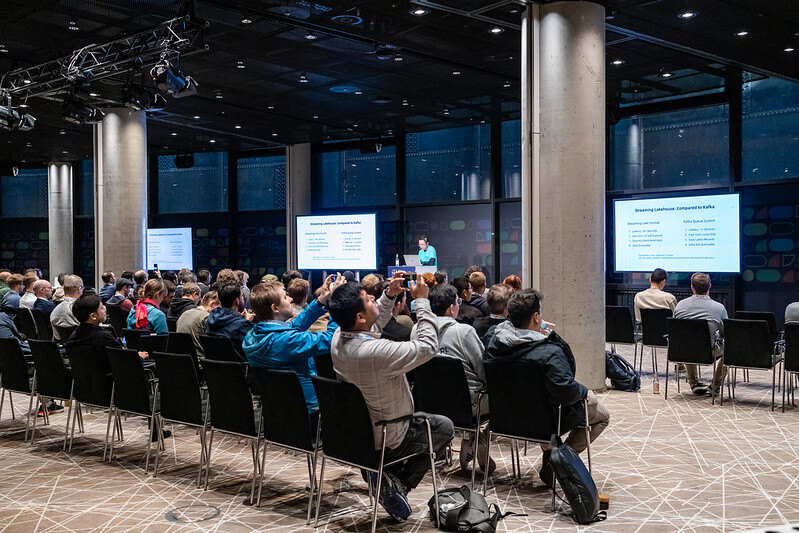 Flink Forward 2024 breakout session audience and stage.